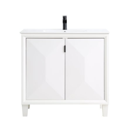 MANHATTAN COMFORT Modern Vanity with Sink for Bathroom and Sink Use VS-3603-WH